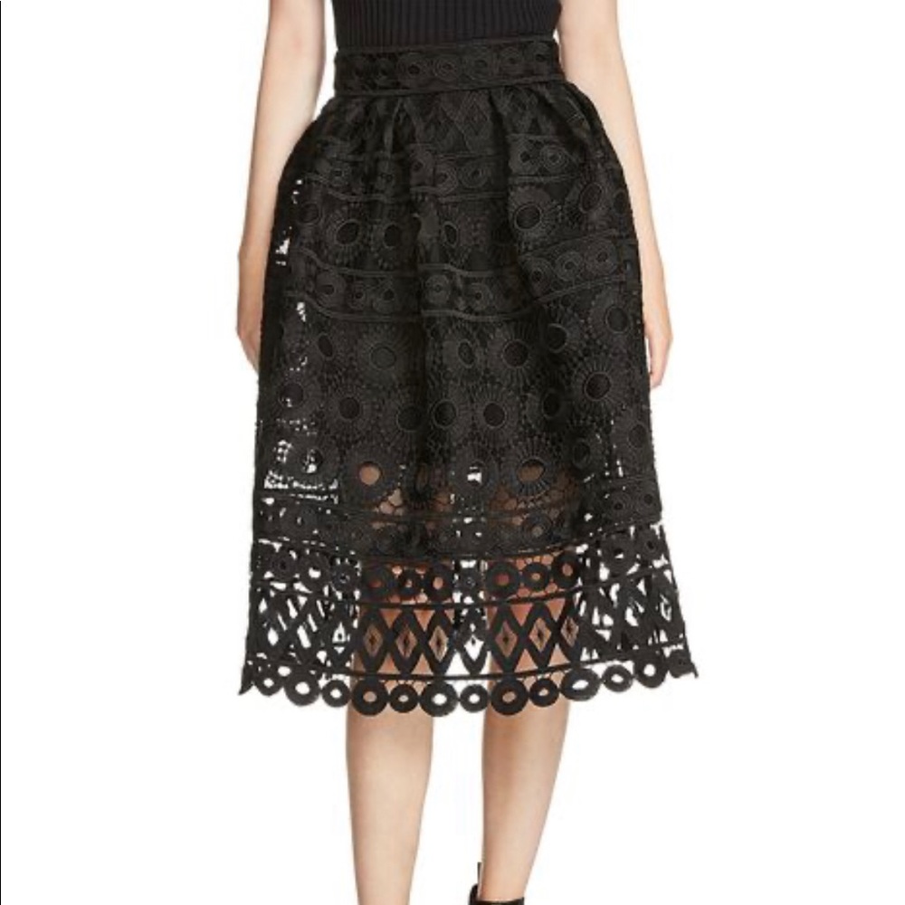 Maje Women's Black Jaspe Lace Skirt